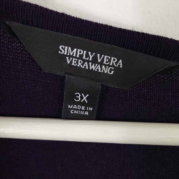 Simply Vera Vera Wang Purple Embellished Tunic Sweater - Picture 5 of 9